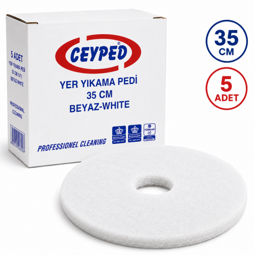 35 Cm (14 İnç) Beyaz Ped 5'li Paket | Parlatma ve Cila Bakım Pedi