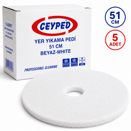 51 Cm (20 İnç) Beyaz Ped 5'li Paket | Parlatma ve Cila Bakım Pedi