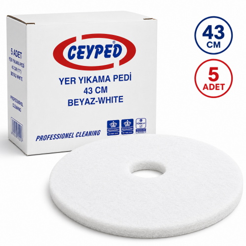 43 Cm (17 İnç) Beyaz Ped 5'li Paket | Parlatma ve Cila Bakım Pedi